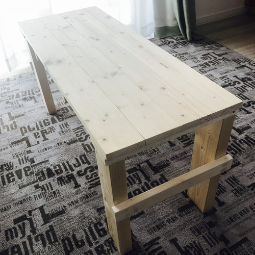 木製ローテーブル▪️ハンドメイド受注生産品 国産杉の無垢材を使ったローテーブル 45x90cm オイル仕上げ