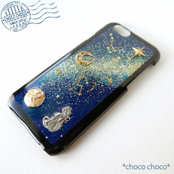 【受注制作】ネコと宇宙*星空のスマホケース 4枚目の画像