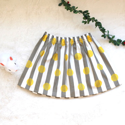 stripe×dot ギャザースカート 80〜130㎝ 1枚目の画像
