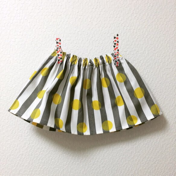 stripe×dot ギャザースカート80.90㎝ 1枚目の画像