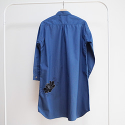 長襯衫方格布紋藍色&lt;黑牡丹&gt; 第3張的照片
