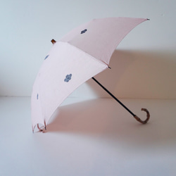 名稱可輸入◉手繪陽傘，粉色&lt;梅花&gt;竹彎柄 第2張的照片