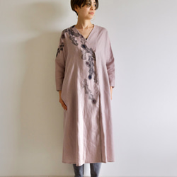 Linen / Haori Dull Pink &lt;孔雀羽毛&gt; 第4張的照片