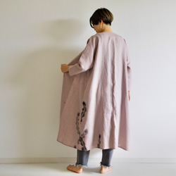 Linen / Haori Dull Pink &lt;孔雀羽毛&gt; 第5張的照片