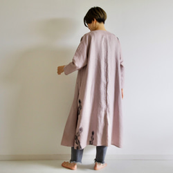 Linen / Haori Dull Pink &lt;孔雀羽毛&gt; 第6張的照片