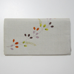 【日本製】正絹手描き袱紗（金封ふくさ）　色萩柄 2枚目の画像