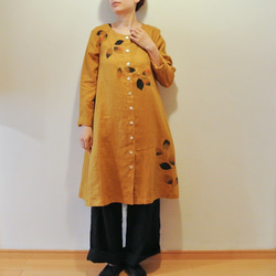 亞麻外套連衣裙麻辣色&lt;Konoha&gt; 第4張的照片