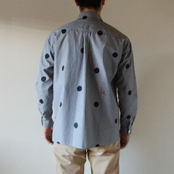 男士格子格紋襯衫&lt;波爾卡圓點和梅花&gt; 第4張的照片