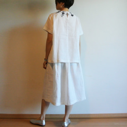 亞麻褶襉裙白&lt;山茶花&gt; 第6張的照片