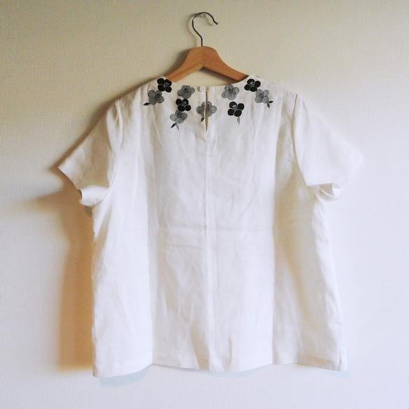 亞麻/短袖上衣白色&lt;Camellia&gt; 第9張的照片
