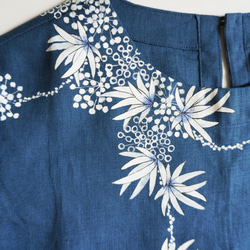 亞麻/短袖襯衫 藍色 &lt;海洋植物&gt; 第4張的照片
