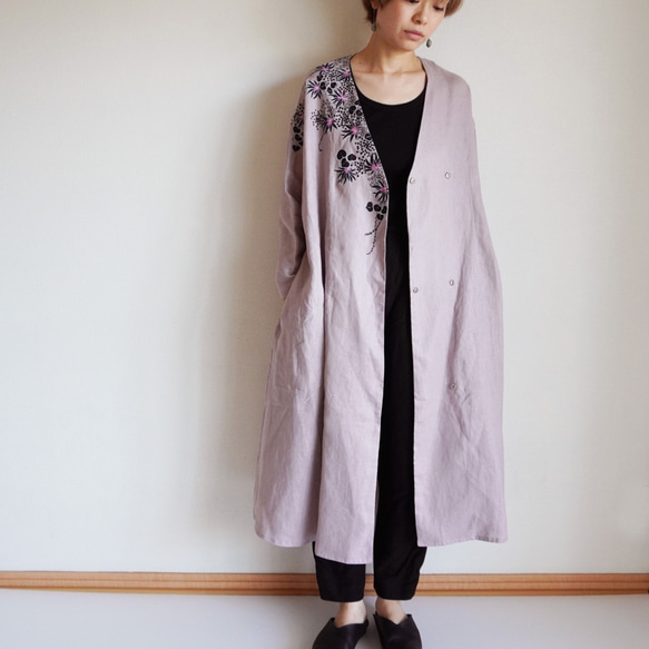 Linen / Haori Dull Pink &lt;海底植物&gt; 第1張的照片