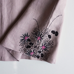 リネン・羽織り　くすみピンク　＜海中植物＞ 7枚目の画像