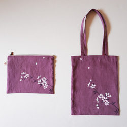 手提包包紫色櫻花 第4張的照片