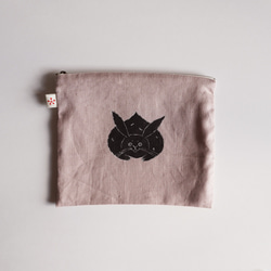 Pouch Large Dull Pink Straight 兔子和桃子 第1張的照片