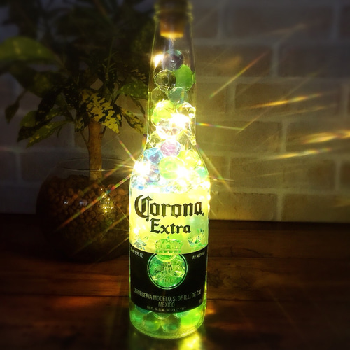 LEDボトルライト コロナビール 照明 インテリア ブルー×グリーン