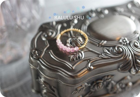 再販【RALULU.SHU】 14KGF ローズクォーツ ラッキー7 ハピネス リング ファランジリング ピンキーリング 4枚目の画像