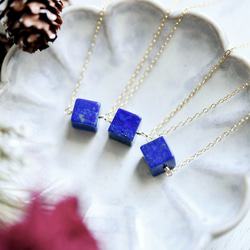 Cube Lapis Lazuli 項鍊 12 月生日石 幸運成功 幸運 UP！ 第3張的照片