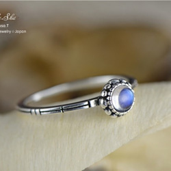 【RLL.S】宝石質 ムーンストーン 「蓮」のリング 指輪　4mm 2枚目の画像