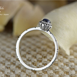 【RLL.S】宝石質 ムーンストーン 「蓮」のリング 指輪　4mm 3枚目の画像