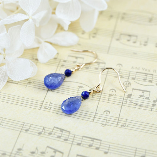 人生を良い方向へと導く石 タンザナイト＆ラピスラズリの青いピアス