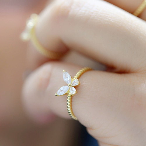 楽天市場】ルビー リング 蝶 ピンキーリング 18金 18k ファラン