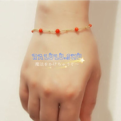 再再...販　コーラル 赤サンゴ ハピネス アンクレット/ブレスレット 運気を上げる 4枚目の画像