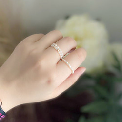 帶來幸福的小巧淡水珍珠戒指 小指戒指 法蘭戒指 六月生日石 單品 第10張的照片