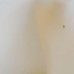 【RALULU.SHU】 14KGF 宝石質 クロムダイオプサイド 透輝石　一粒ネックレス 3枚目の画像
