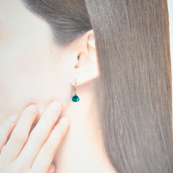 一種能淨化一切並帶來好運的多功能石頭 水晶綠色石英耳環 可接受的四月生日石 第8張的照片