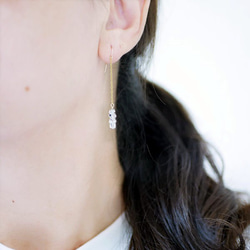 極上 ハーキマーダイヤモンド　氷雪ピアス イヤリング変更可 4月の誕生石 6枚目の画像