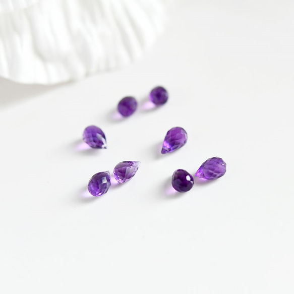 Love Guardian Stone Drop 紫水晶鍊式耳環中型二月誕生石耳環已接受 第4張的照片