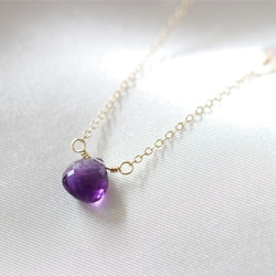愛的守護石心形紫水晶和蛋白石項鍊2月誕生石 第1張的照片