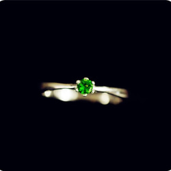特價[RALULU.SHU] 925SV 5月6日誕生石透輝石環環小指戒指 第1張的照片