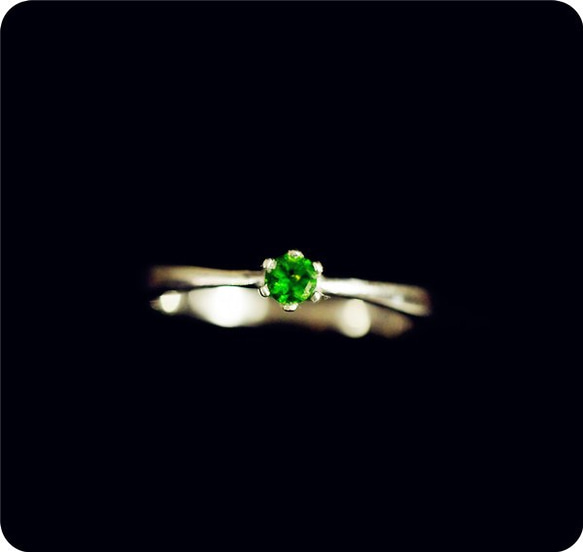 特價[RALULU.SHU] 925SV 5月6日誕生石透輝石環環小指戒指 第1張的照片