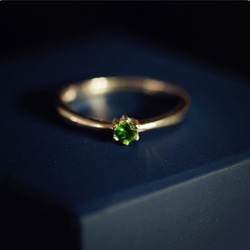 特價[RALULU.SHU] 925SV 5月6日誕生石透輝石環環小指戒指 第2張的照片