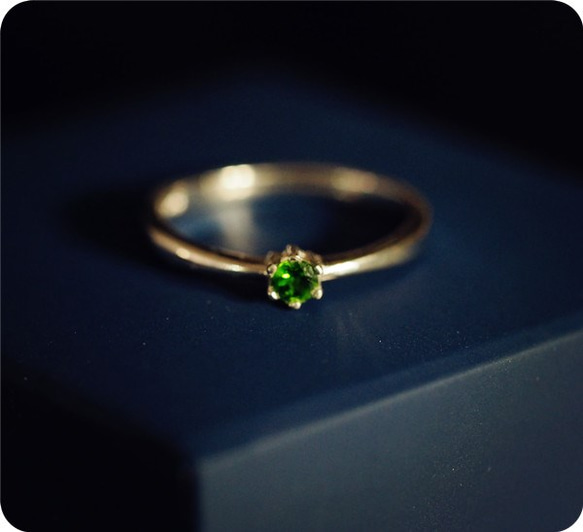 特價[RALULU.SHU] 925SV 5月6日誕生石透輝石環環小指戒指 第2張的照片