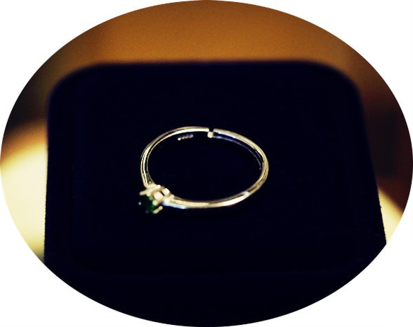 特價[RALULU.SHU] 925SV 5月6日誕生石透輝石環環小指戒指 第4張的照片