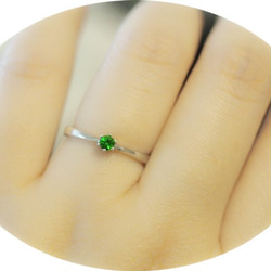 特價[RALULU.SHU] 925SV 5月6日誕生石透輝石環環小指戒指 第5張的照片