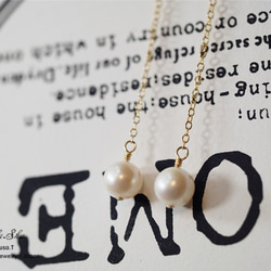 幸せを運んでくれる　淡水パールのチェーンピアス　イヤリング 6月誕生石 3枚目の画像