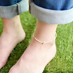 健康・富・長寿・純潔を象徴する ミニ淡水パールのアンクレット　Bタイプ 4枚目の画像