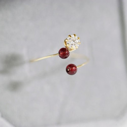 Bijou＆Garnet紅色戒指furanjiringpinky戒指1月誕生石 第4張的照片