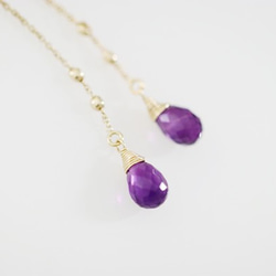 Love Fulfillment Love Guardian Stone Drop Amethyst American Earr 第3張的照片