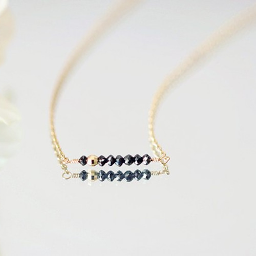 永遠不変」K10本金 天然ブラックダイヤモンド Lucky7 ネックレス 4月 