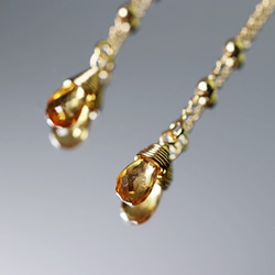 幸運石-黃水晶美式耳環多變十一月生日石 第3張的照片