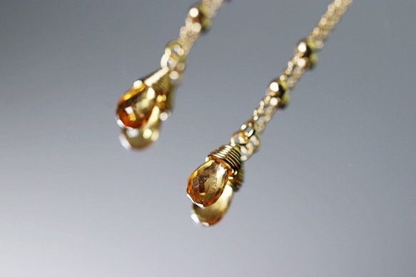 幸運石-黃水晶美式耳環多變十一月生日石 第3張的照片