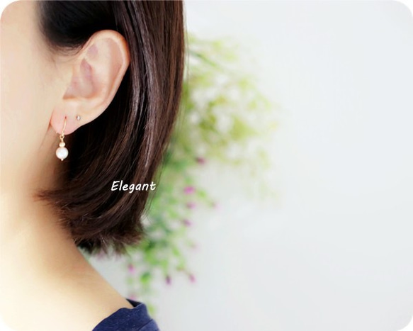 健康、長壽、財富 最優質的花玉 AKOYA 珍珠耳環 耳環接受六月誕生石 第5張的照片