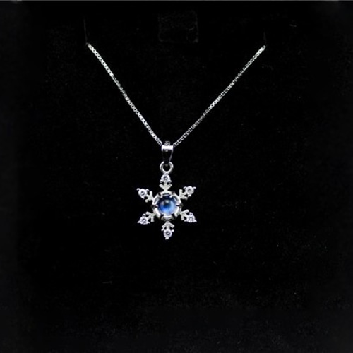 ムーンストーン 雪の結晶 ネックレス 6月誕生石 ネックレス