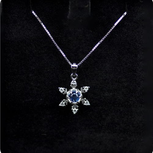ムーンストーン 雪の結晶 ネックレス 6月誕生石 ネックレス