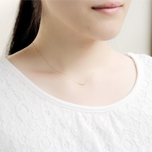 K18 天然ダイヤモンドスマイルネックレス